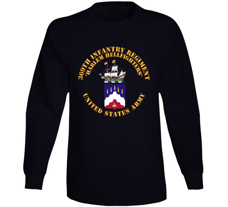 Army - Coa - 369th Infantry Regiment - Harlem Hellfighters Wo Drop Shadow Long Sleeve