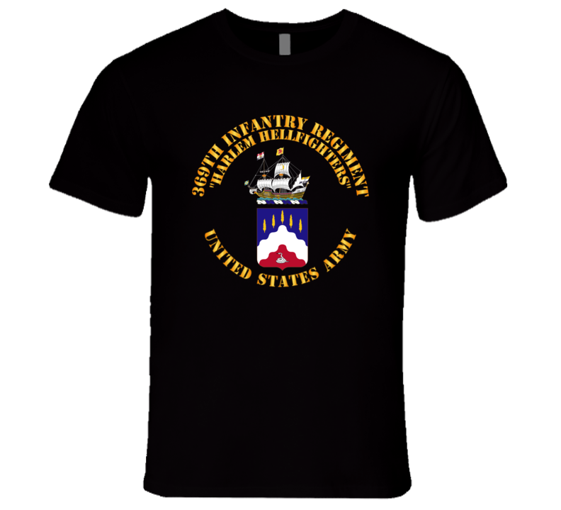 Army - Coa - 369th Infantry Regiment - Harlem Hellfighters Wo Drop Shadow T Shirt