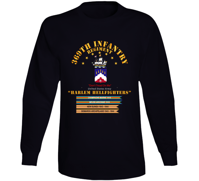 Army - 369th Infantry Regiment - Harlem Hellfighters W Streamers Long Sleeve