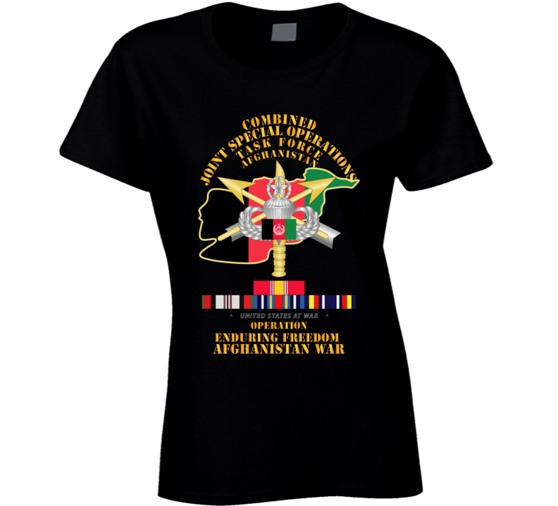 Sof - Combined Joint Special Operations Task Force - Oef - Afghan Wo Seal W Svc T Shirt
