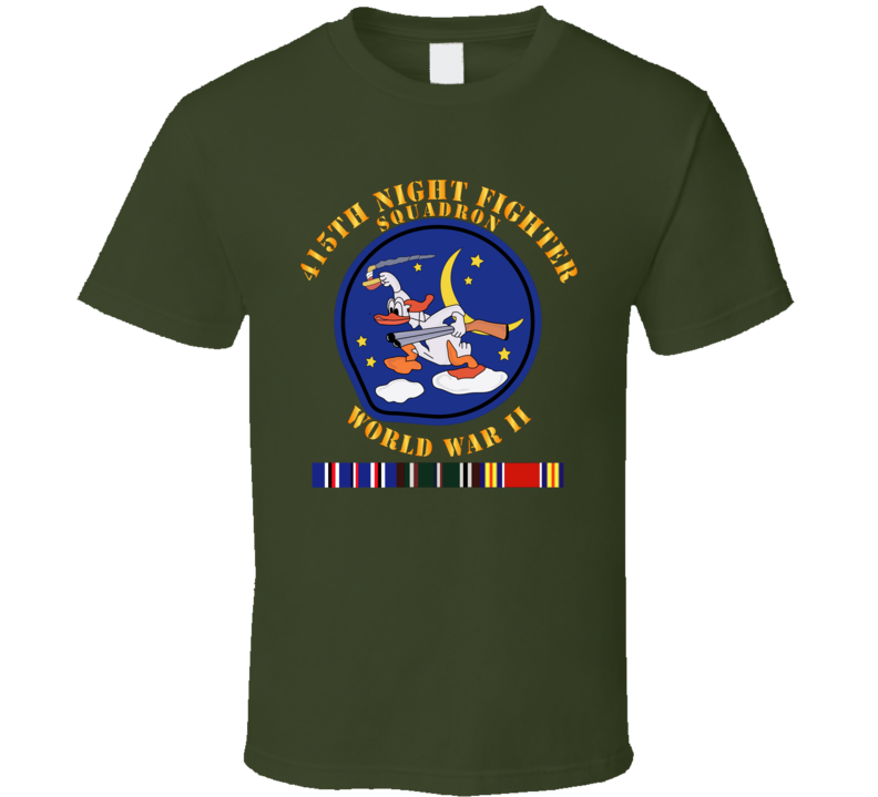 Aac - 415th Night Fighter Squadron - Wwii W Eu Svc T Shirt