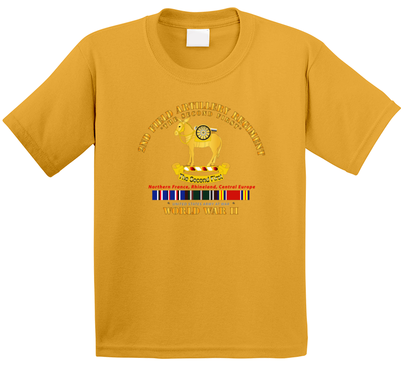 Army - 2nd Field Artillery Regiment - Wwii W Eu Svc T Shirt