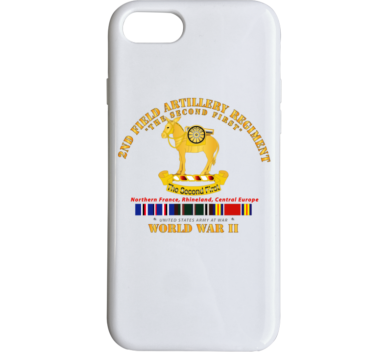 Army - 2nd Field Artillery Regiment - Wwii W Eu Svc Phone Case