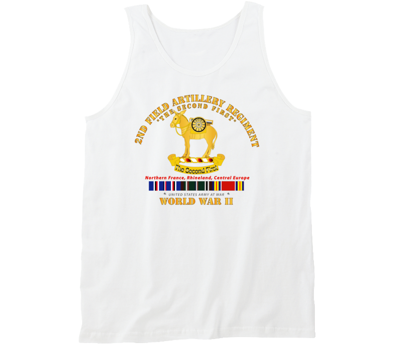Army - 2nd Field Artillery Regiment - Wwii W Eu Svc Tanktop