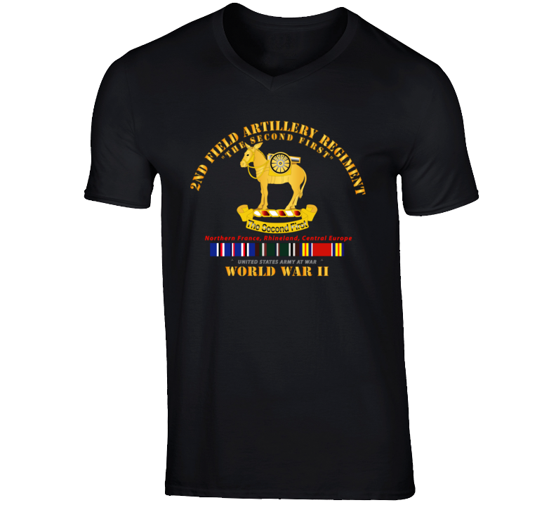 Army - 2nd Field Artillery Regiment - Wwii W Eu Svc T Shirt