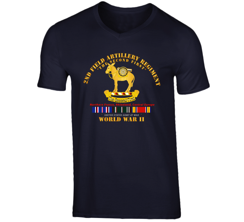 Army - 2nd Field Artillery Regiment - Wwii W Eu Svc T Shirt