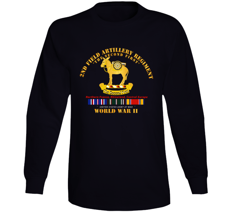 Army - 2nd Field Artillery Regiment - Wwii W Eu Svc Long Sleeve
