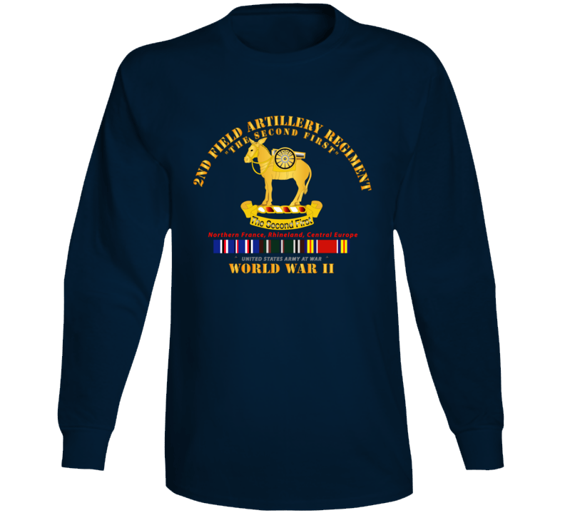 Army - 2nd Field Artillery Regiment - Wwii W Eu Svc Long Sleeve
