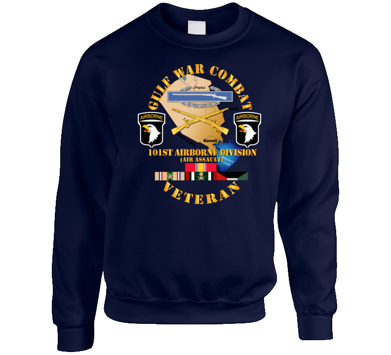 Army - Gulf War Combat Infantry Vet W  101st Abn D Ssi Sweatshirt T Shirt