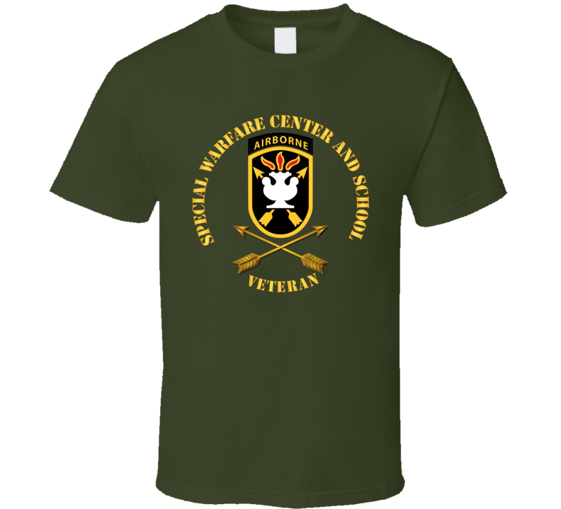 Sof - Jfk Special Warfare Center - School Ssi W Branch - Veteran Wo Backgrnd T Shirt