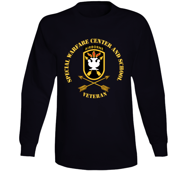 Sof - Jfk Special Warfare Center - School Ssi W Branch - Veteran Wo Backgrnd Long Sleeve