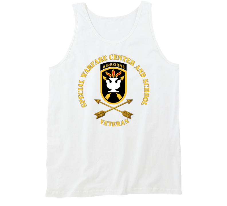 Sof - Jfk Special Warfare Center - School Ssi W Branch - Veteran Wo Backgrnd Tanktop