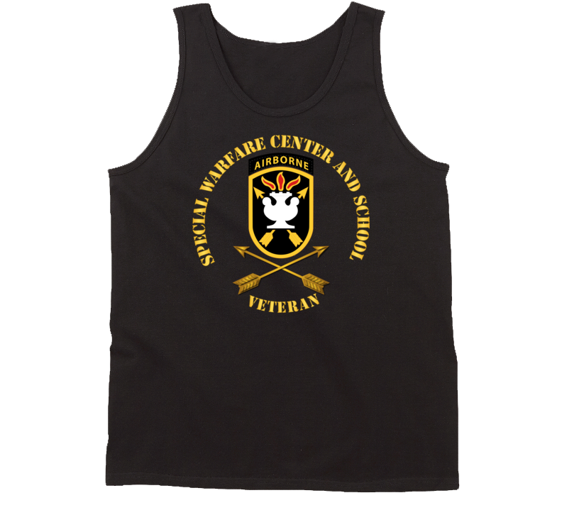 Sof - Jfk Special Warfare Center - School Ssi W Branch - Veteran Wo Backgrnd Tanktop