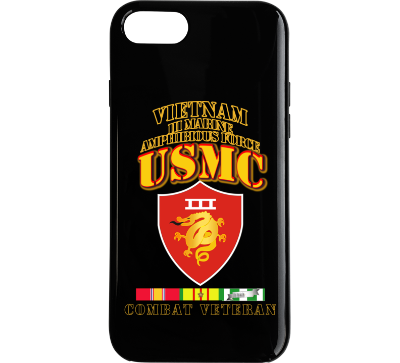 Usmc -  Iii Maf - Combat Vet  W 1 Row Vn Svc Ribbons Phone Case