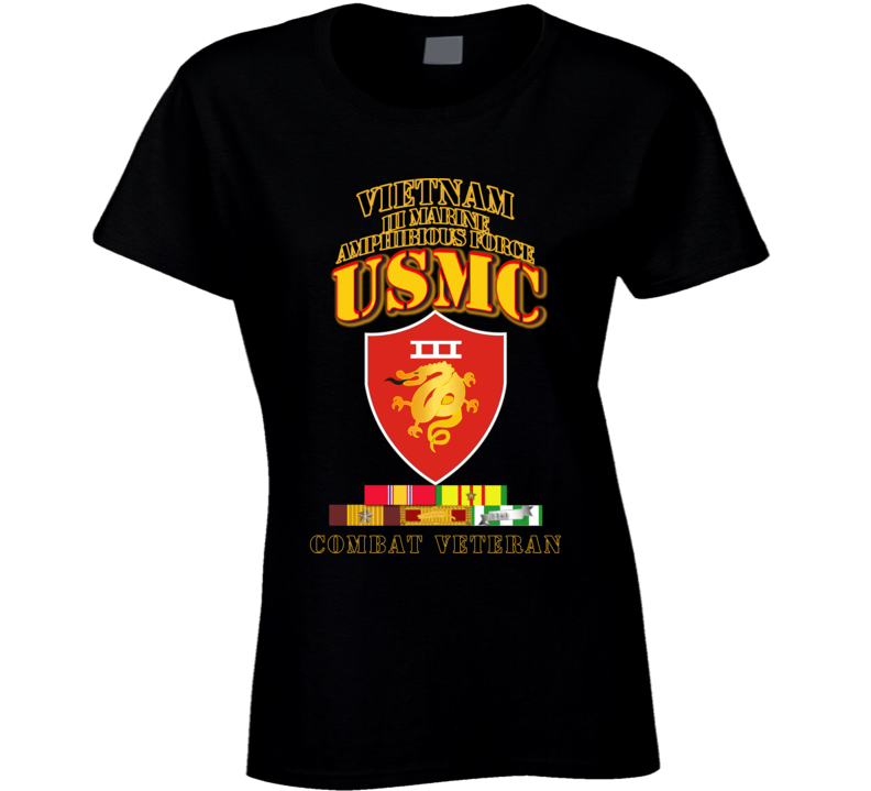 Usmc -  Iii Maf - Combat Vet  W Vn Svc Medals T Shirt