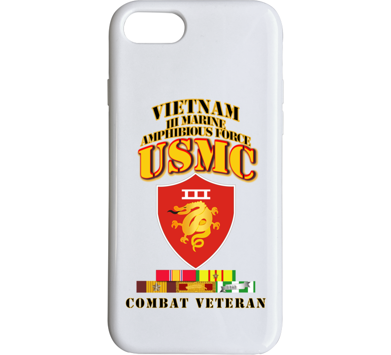 Usmc -  Iii Maf - Combat Vet  W Vn Svc Medals Phone Case