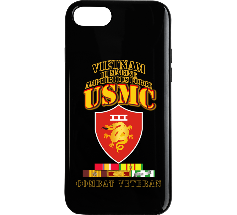 Usmc -  Iii Maf - Combat Vet  W Vn Svc Medals Phone Case