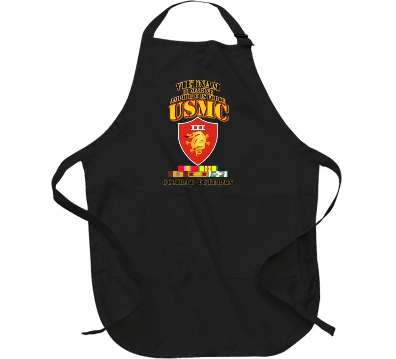 Usmc -  Iii Maf - Combat Vet  W Vn Svc Medals Apron