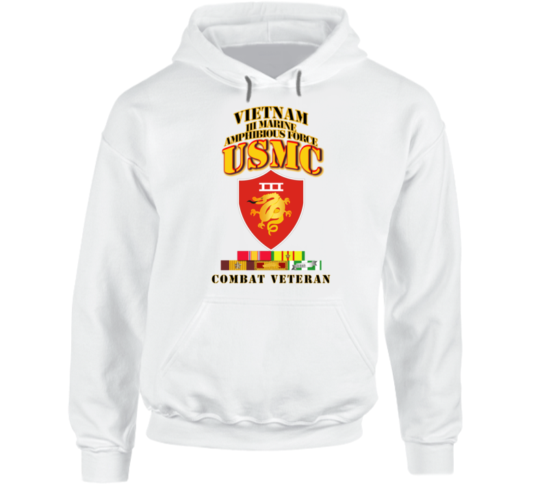 Usmc -  Iii Maf - Combat Vet  W Vn Svc Medals Hoodie