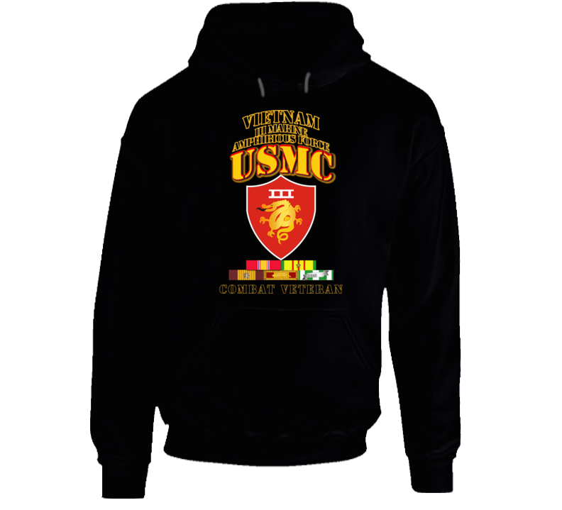 Usmc -  Iii Maf - Combat Vet  W Vn Svc Medals Hoodie