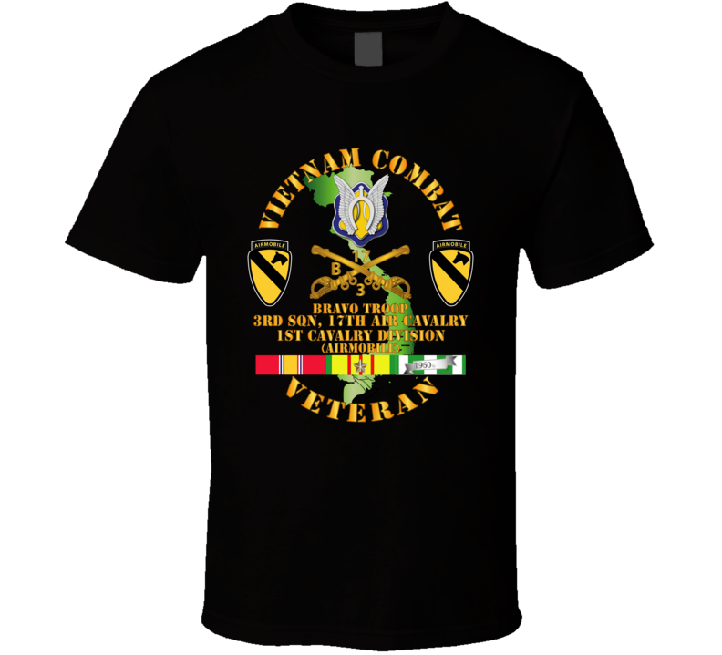 Army - Vietnam Combat Cavalry Vet W Bravo - 3rd Sqn 17th Air Cav - 1st Cav  T Shirt