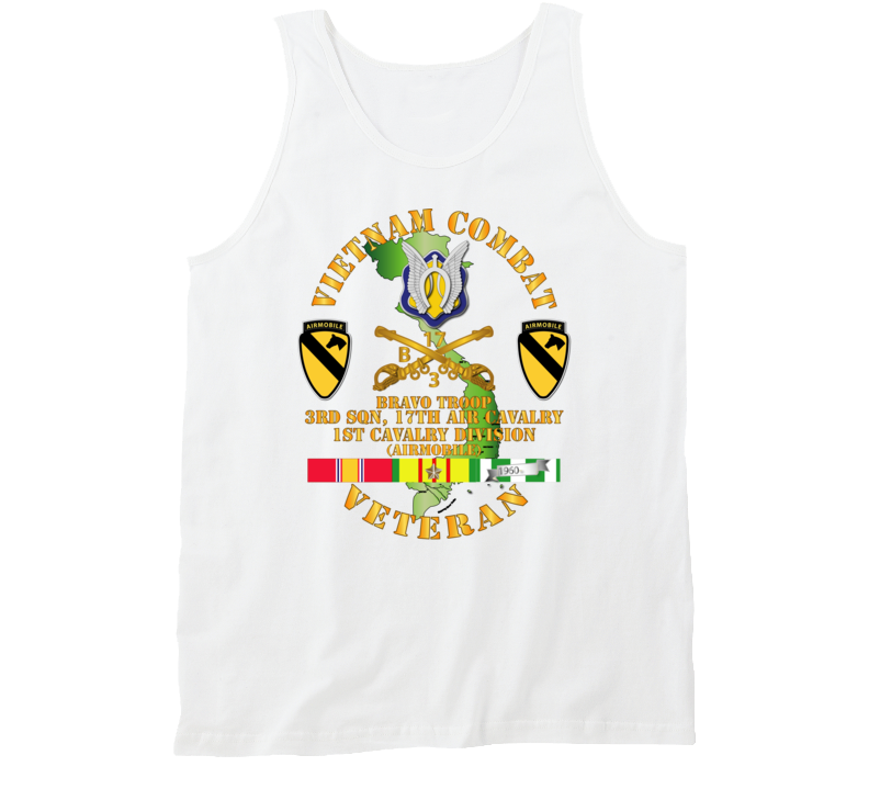 Army - Vietnam Combat Cavalry Vet W Bravo - 3rd Sqn 17th Air Cav - 1st Cav  Tanktop