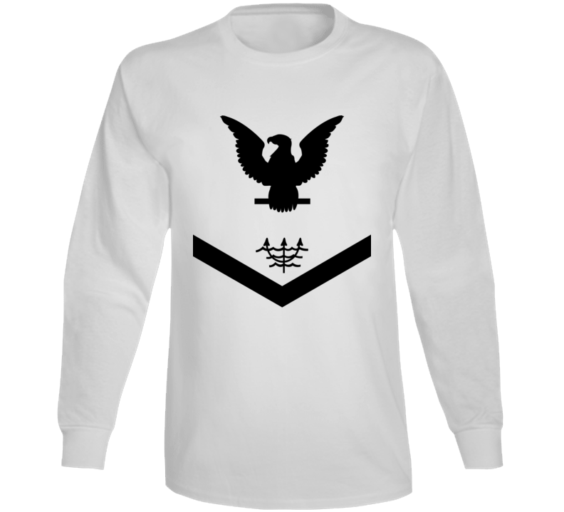 Navy - Rate - Ocean Systems Technician Po3 - Ot - Usn Wo Backgrnd - All Black Long Sleeve