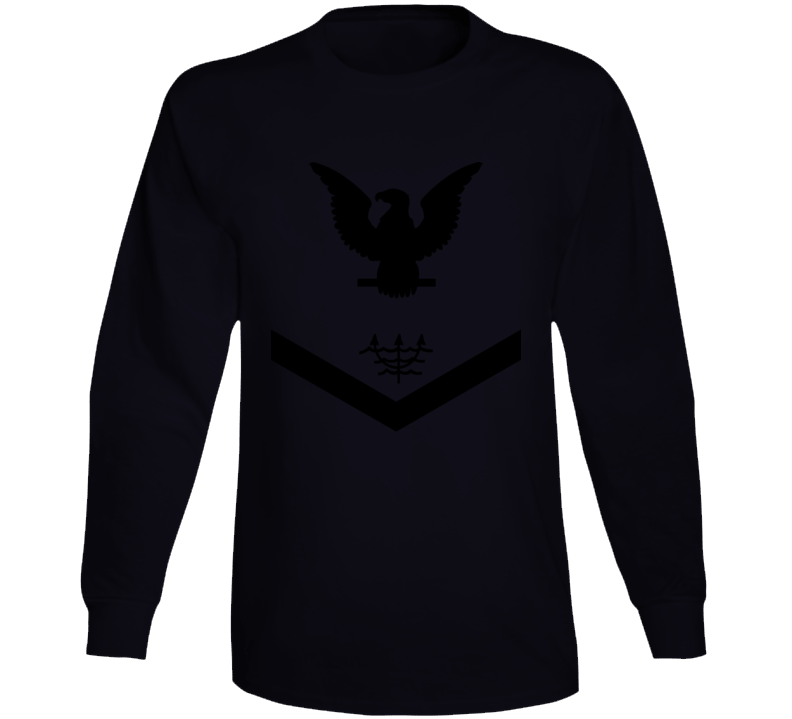 Navy - Rate - Ocean Systems Technician Po3 - Ot - Usn Wo Backgrnd - All Black Long Sleeve
