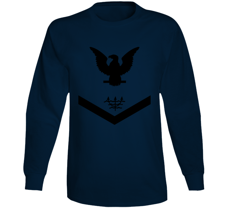 Navy - Rate - Ocean Systems Technician Po3 - Ot - Usn Wo Backgrnd - All Black Long Sleeve