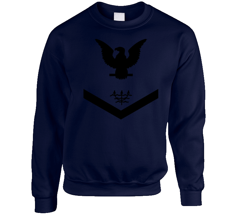 Navy - Rate - Ocean Systems Technician Po3 - Ot - Usn Wo Backgrnd - All Black Sweat Shirt