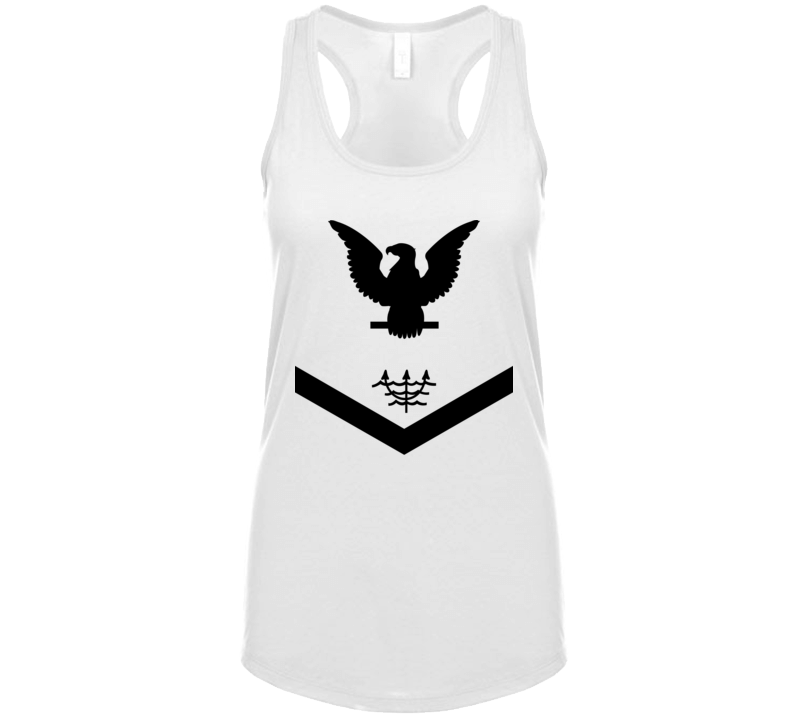 Navy - Rate - Ocean Systems Technician Po3 - Ot - Usn Wo Backgrnd - All Black Ladies Tanktop