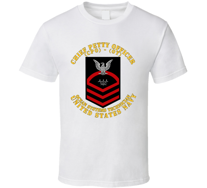 Navy - Rate - Ocean Systems Technician Cpo - Ot - Red - Usn T Shirt