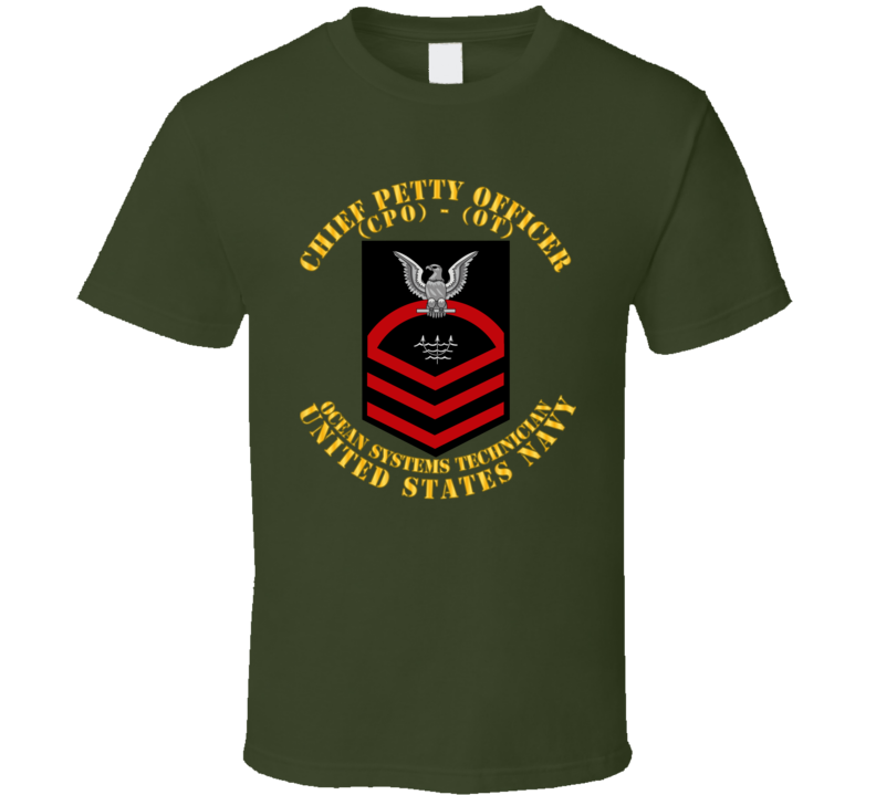 Navy - Rate - Ocean Systems Technician Cpo - Ot - Red - Usn T Shirt