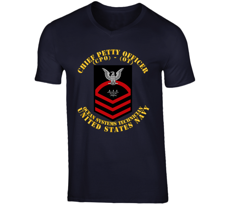 Navy - Rate - Ocean Systems Technician Cpo - Ot - Red - Usn V-neck
