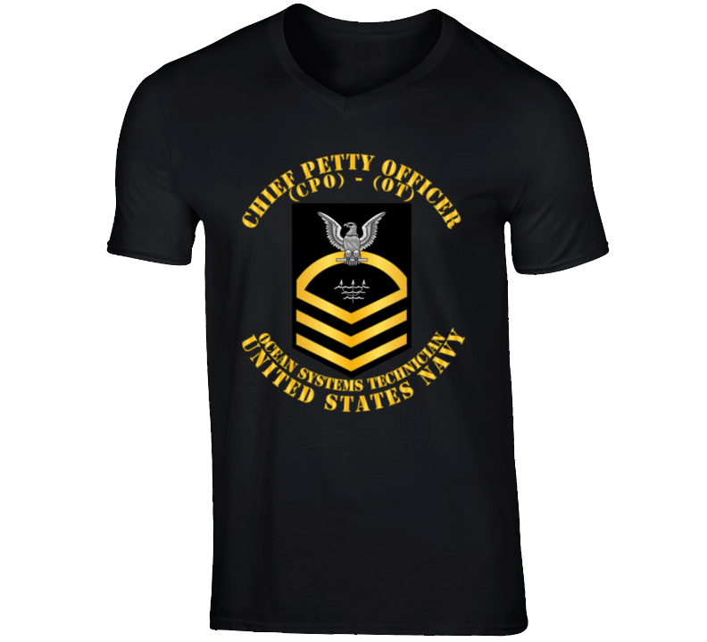 Navy - Rate - Ocean Systems Technician Cpo - Ot - Gold - Usn V-neck