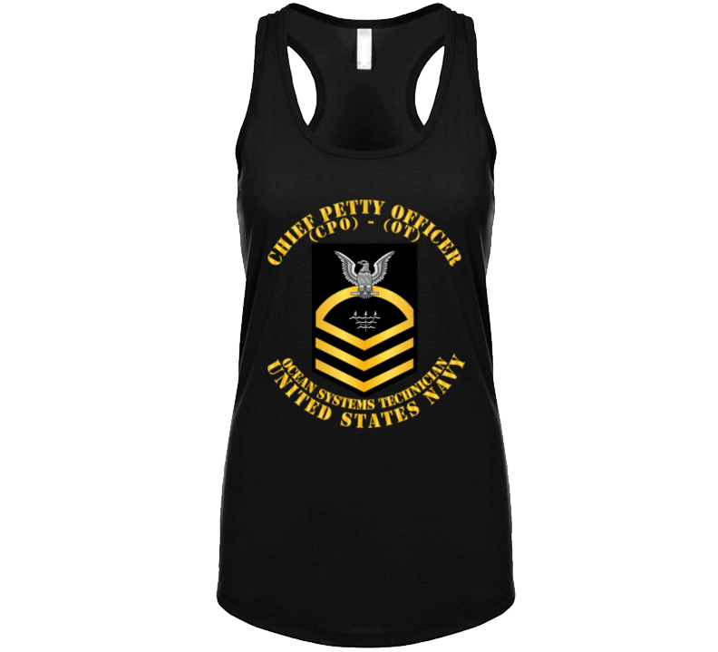 Navy - Rate - Ocean Systems Technician Cpo - Ot - Gold - Usn Ladies Tanktop