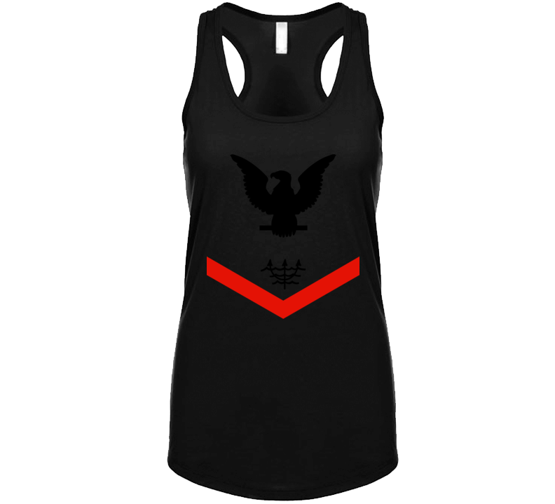 Navy - Rate - Ocean Systems Technician Po3 - Ot - Usn Wo Backgrnd - Black Ladies Tanktop