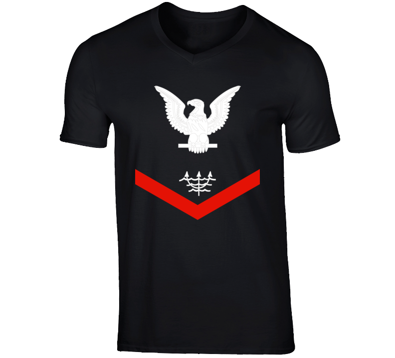 Navy - Rate - Ocean Systems Technician Po3 - Ot - Usn Wo Backgrnd - White V-neck