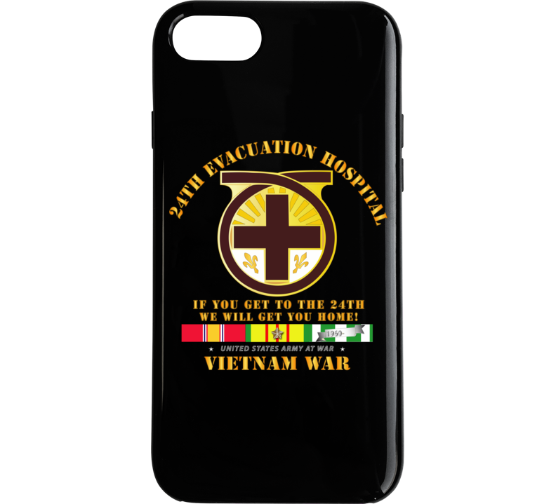 Army - 24th Evacuation Hospital - Get To 24th - W Vietnam Svc Phone Case