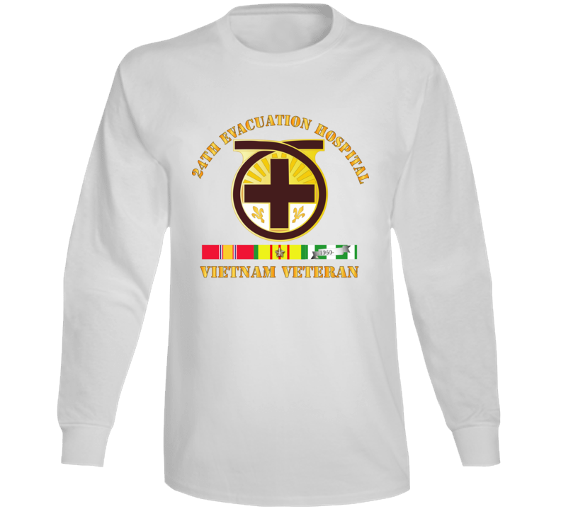 Army - 24th Evacuation Hospital - Vietnam Veteran W  V N Svc Long Sleeve