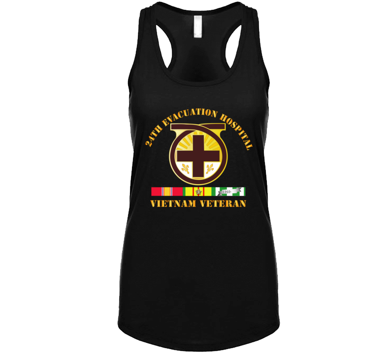 Army - 24th Evacuation Hospital - Vietnam Veteran W  V N Svc Ladies Tanktop