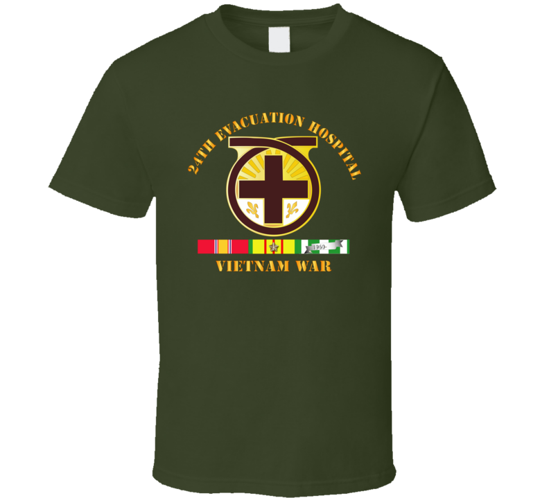 Army - 24th Evacuation Hospital - Vietnam War W  V N Svc T Shirt