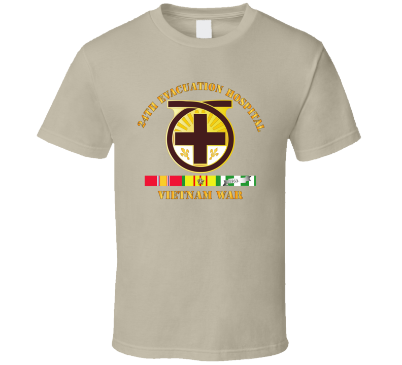 Army - 24th Evacuation Hospital - Vietnam War W  V N Svc T Shirt