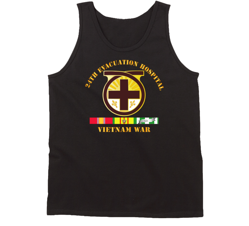 Army - 24th Evacuation Hospital - Vietnam War W  V N Svc Tanktop