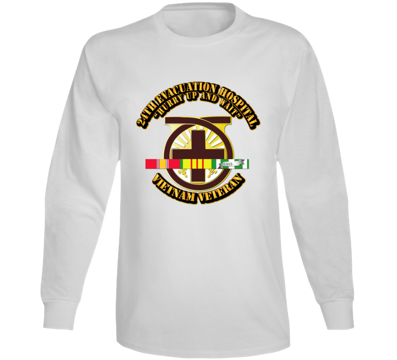 Army - 24th Evacuation Hospital W Svc Ribbon Long Sleeve