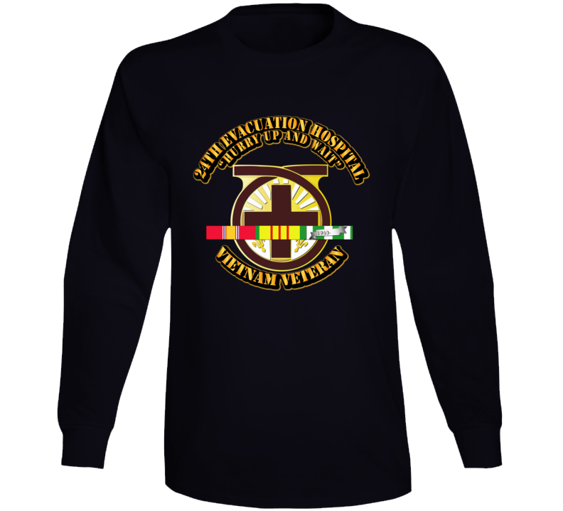 Army - 24th Evacuation Hospital W Svc Ribbon Long Sleeve