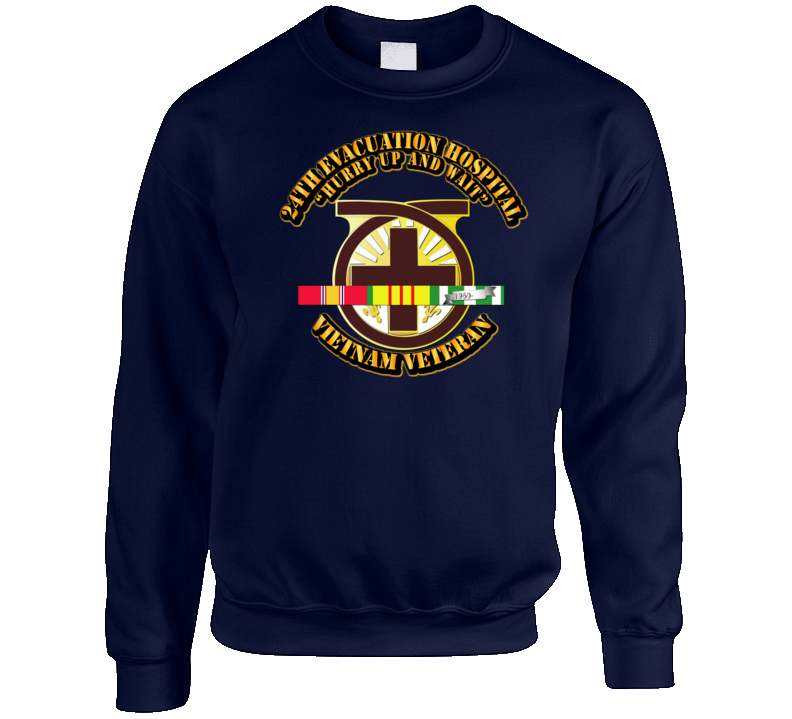 Army - 24th Evacuation Hospital W Svc Ribbon Sweat Shirt