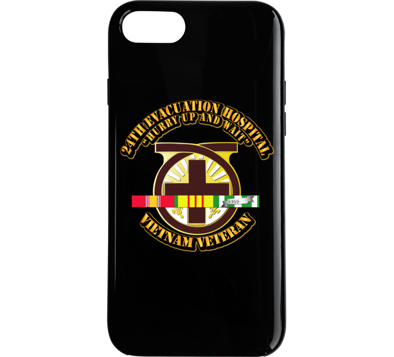 Army - 24th Evacuation Hospital W Svc Ribbon Phone Case