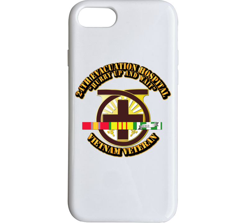 Army - 24th Evacuation Hospital W Svc Ribbon Phone Case