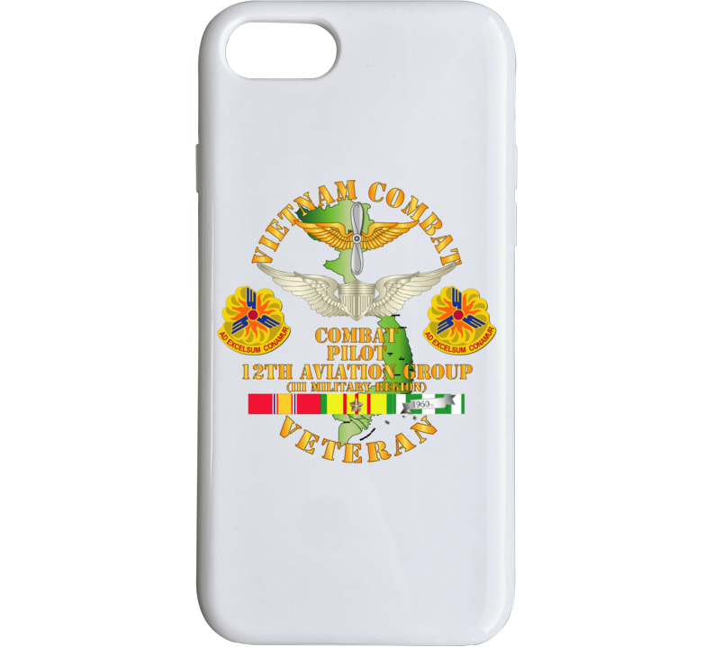 Army - Vietnam Combat Avn Vet W Combat Pilot - 12th  Avn Groupi Mil Region Iii W Svc Phone Case